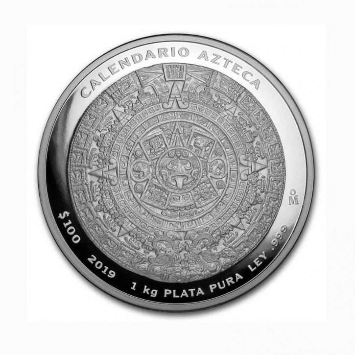 Mexico 100 Pesos Aztekenkalender 1 kg Silber PP 2019