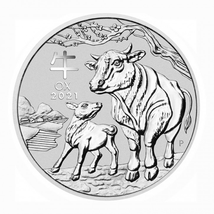 Australien $ 1 Silber 1 oz Lunar Serie III Ochse 2021