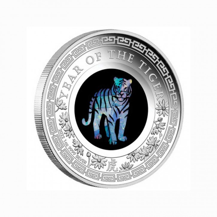 Australien $ 1 Lunar Opal Tiger 2022 1 oz Silber PP