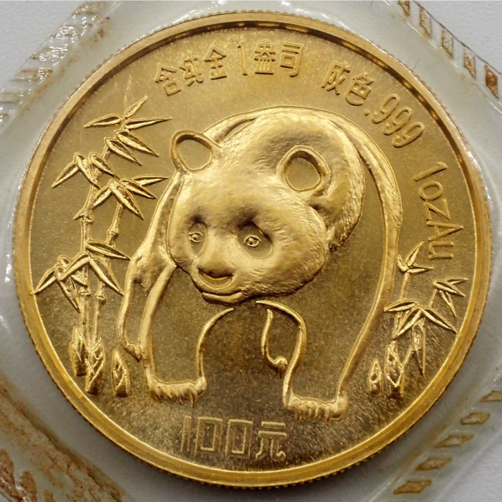 China 100 Yuan Panda 1 oz Gold 1986