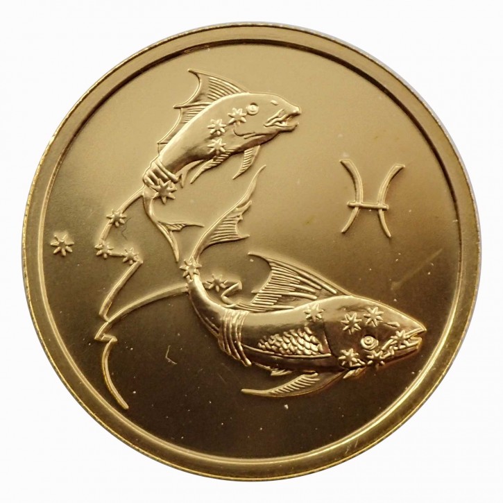 Russland 50 Rubel Gold 1/4 oz Sternzeichen Fische 2004