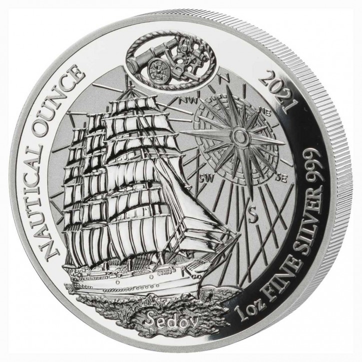 Ruanda 50 Francs 1 oz Silber Nautical Ounce Sedov 2021 PP