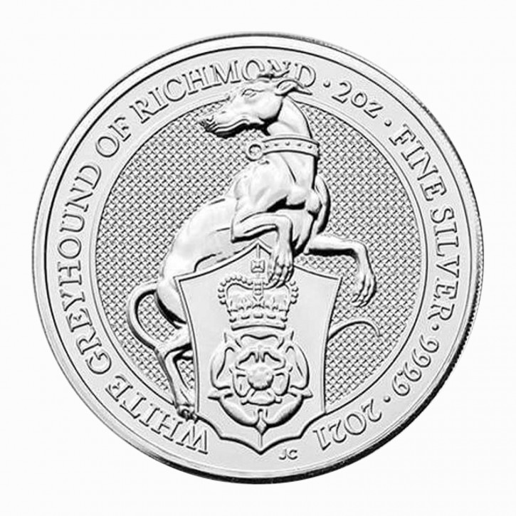 Großbritannien 5 Pfund White Greyhound .999 Silber 2021