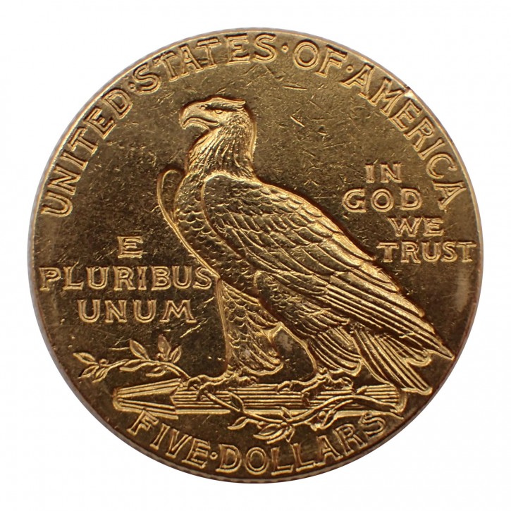 USA $ 5 Half Eagle Indian Head Gold 1912