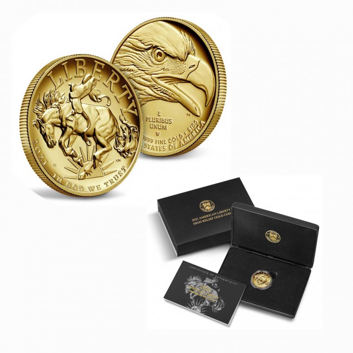 USA $ 100 American Liberty High Relief Gold 2021