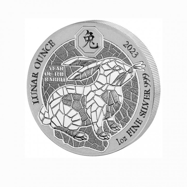 Ruanda 50 Francs 1 oz Silber Lunar Jahr des Hasen 2023 BU
