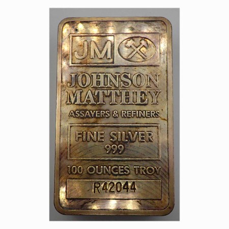 Silberbarren .999 Silber 100 oz Johnson Matthey