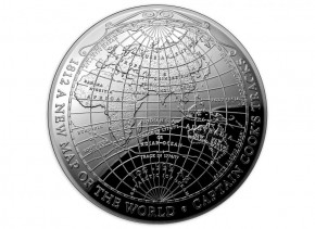 Australien $ 5 New Map of the World James Cook 1 oz Silber Domed coin 2019