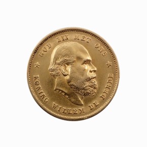 Niederlande 10 Gulden Willem III. 1876 Gold