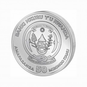 Ruanda 50 Francs 1 oz Silber Lunar Jahr des Tigers 2022 BU