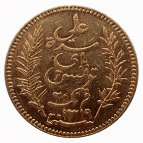 Tunesien französisches Protektorat 20 Francs Gold 1901