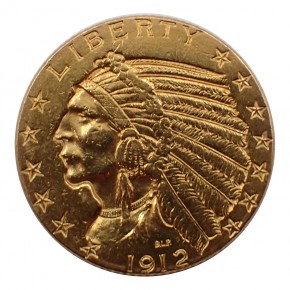 USA $ 5 Half Eagle Indian Head Gold 1912